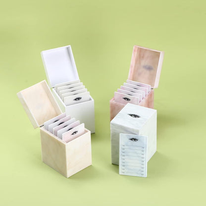 5 Layers Acrylic Eyelash Storage Box, Makeup Eyelashes Extension Close-Packed Display with 5 Pallets, Grafting False Eyelashes Glue Pallet Holder Display Organizer (5 Layers White)