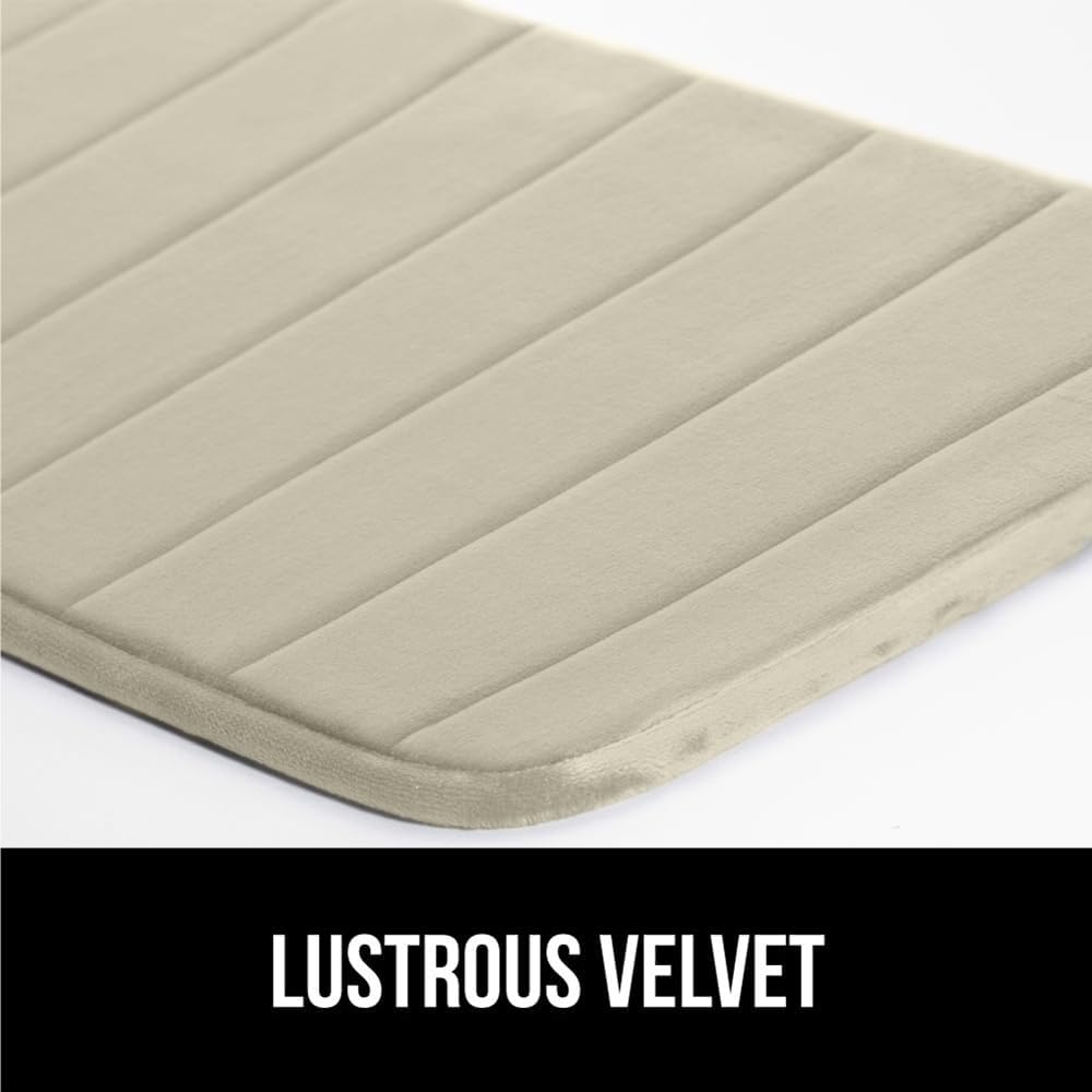 GORILLA GRIP Memory Foam Bath Mat, Soft Absorbent US Designed Bathroom Rug, Gripping Dots Machine Washable Bathmat, Cushioned Floor Mats, Shower Sink Rugs Room Décor Accessories, 60x24 Champagne