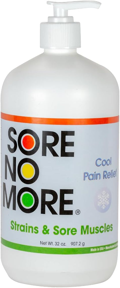 Sore No More Cool Relieving Gel for Aches & Pains in Muscles & Joints associated with Strains, Bruises & Sprains | Absorbs Quickly with a Refreshing Lemon Aroma | 32 oz Bottle with Pump