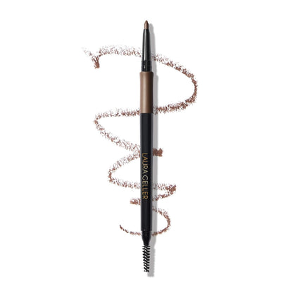 LAURA GELLER NEW YORK INKcredible Waterproof Brow Pencil- Blending Spoolie Brush - Long Lasting Eyebrow Filler (03 Medium Brown)