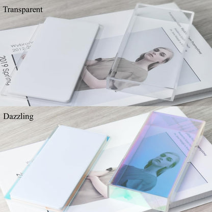 Grafting False Eyelash Acrylic Extension Pallet Organizer, Eyelash Extension Glue Tweezers Plate Makeup Palette, Dustproof Storage Box Display Training Tools Salon (Transparent)