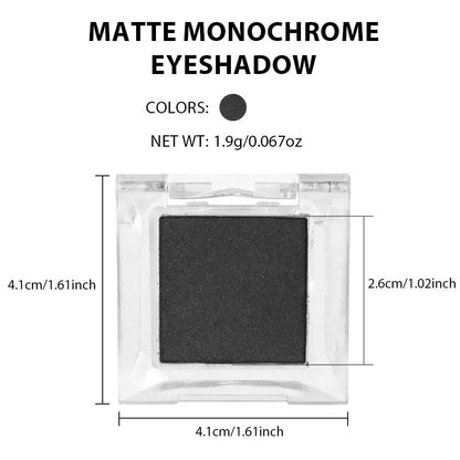 Single Nude Black Matte Eyeshadow,Intense Monochrome Eye Shadow,Apply Makeup Easily,Matte Pressed Powder Single Eyeshadow,24 Hour Eye Makeup Longwear Waterproof