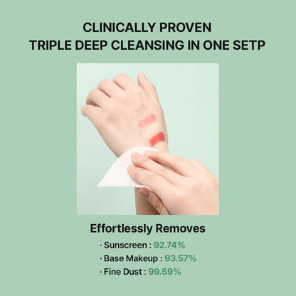 NEEDLY Mild Cleansing Pad, Makeup Remover for Sensitive Skin, Triple Deep Cleansing, Barrier Care with Only Two Surfactants & Panthenol, Extra-Large Soft Vegan Pad, Korean Skincare