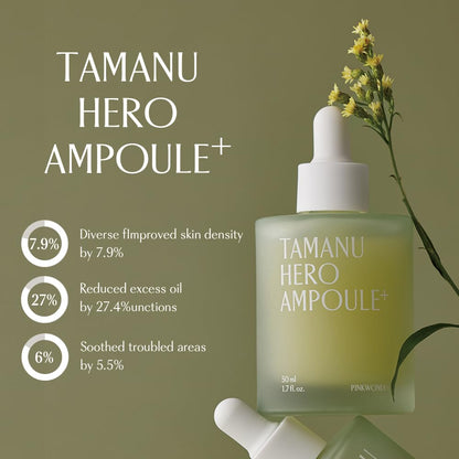 PINKWONDER Tamanu Hero Ampoule⁺ 1.69oz (50ml), 50,000ppm Tamanu Oil for Soothing