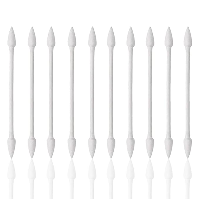 Precision tip cotton swabs/double pointed