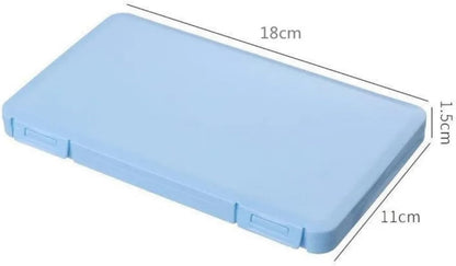 Masks Organizer, False Eyelashes Storage Box Portable,Face Masks Plastic Case Storage Box (Blue)