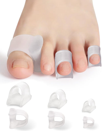 12Pcs Hammer Toe Corrector Straighteners for Women and Men Curled Toes, Crooked, Claw, Hammertoe, Gel Toe Splints Bunion Spacer Separators for Straightening (Multi-size)