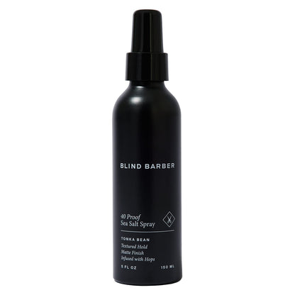 Blind Barber 40 Proof Sea Salt Spray for Men -  Salt Water Hair Spray for Volume & Texture - Water-Based Matte Finish with Light-Medium Hold - Enhances Beach Waves & Body - Tonka Bean Scent (5  Fl oz)