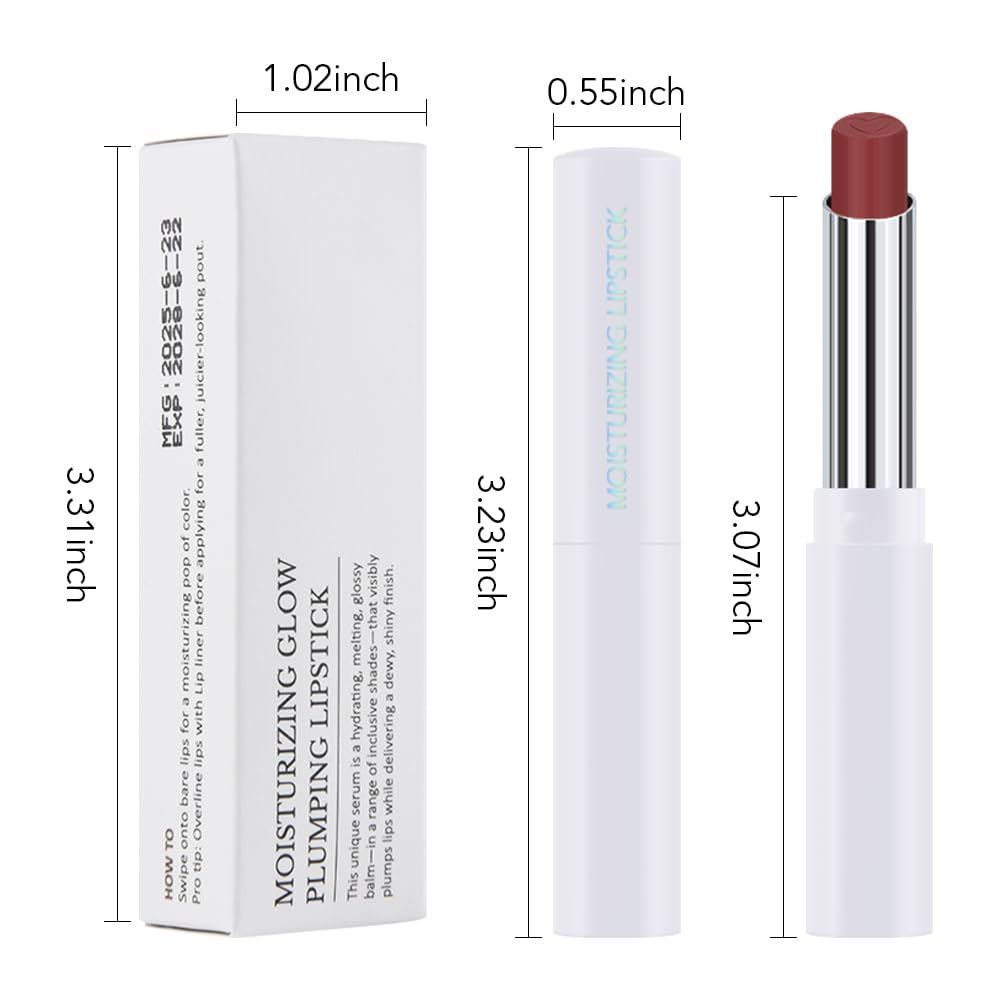 1Pcs Tinted Lip Balm Moisturizing Lipstick – Waterproof Hydrating Matte Lip Balm for Women, Creamy Natural Color Stain for Dry Lips, Soft Matte Finish with Subtle Scent (#06 Vivid Rose Red)