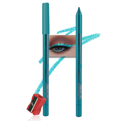 evpct Teal Eyeliner Pencils for Eyes, Blue Green Colored Eye Liner Pencil Pen Makeup Waterproof Smudge Proof, Colored Gel Waterline Eyeliner Liquid, Face Eye Paint Stick Halloween Makeup 15