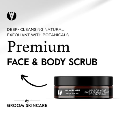 GROOM Face Scrub for Men | Gentle Daily or Weekly Exfoliator | Unplugs Pores for Clear, Smooth Skin | Unscented or Crisp Unisex Scent | 4 oz