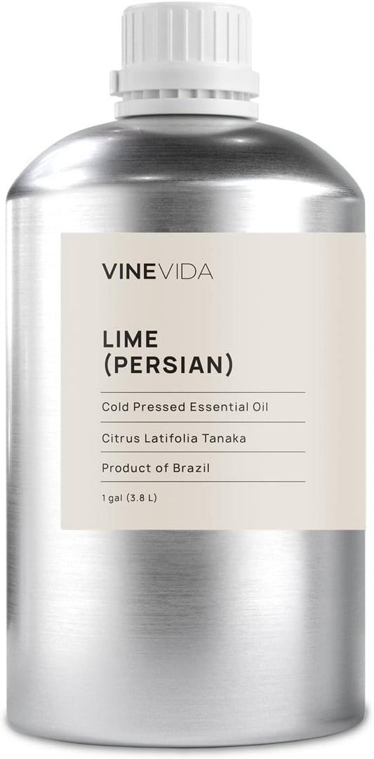 VINEVIDA Lime Essential Oil - Gallon Lime Oil Undiluted - Bulk Gallon Essential Oil for Soap Making Safe for Skin - DIY Candle Scents for Candlemaking Scents - 8 lbs Lime Oil 3948.87 ml