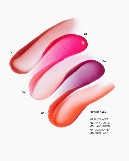 MAKE Beauty Serum Balm Hydrating Lip Oil. Vegan Moisturizing Lip Gloss with Plumping Effect. Lip Treatment Cream for Soft, Smooth, Shiny Lips - Shade, Pink Cerise