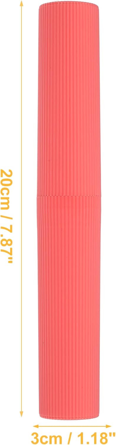 VOCOSTE 1 Pcs, Vertical Stripe Toothbrush Case, Plastic, Traveling Toothbrush Holders Case, Travel Business, Red, 7.87"x1.18"