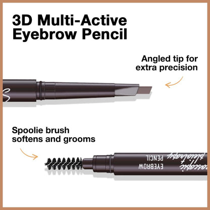 4 Pcs Ultimate Eyebrow Retractable Definer Pencils,Dual-Sided Natural Soft Textured Eyebrow Pencil, for Daily Look Eyebrow Makeup,Brow Brush,Fine Tip lapiz de cejas-Light Brown