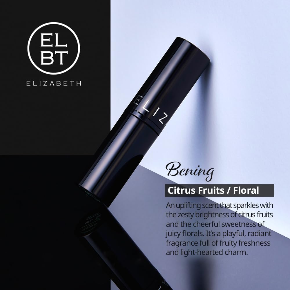 ELBT Solid Perfume Stick ㅣ Long Lasting Vegan Balm Fragrance for Women & Men ㅣ Portable Alcohol-Free Scent ㅣ Bening - Citrus fruits & Floral