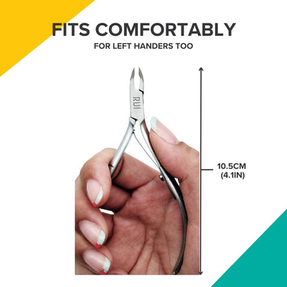 Rui Smiths Professional Cuticle Nippers | Precision Surgical-Grade Stainless Steel Cuticle Trimmer, French Handle, Single Spring, 6mm Jaw (Full Jaw)