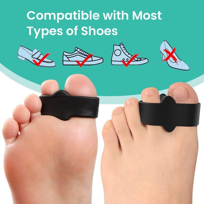 Welnove Pack of 12 Bunion Corrector, Toe Separators with 2 Loops, Big Toe Spacer Suitable for Bunion and Overlap Toe (Black)