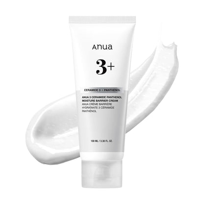 ANUA 3 Ceramide Panthenol Moisture Barrier Cream, Hydrating Face Moisturizer for Normal Skin, Panthenol, Ceramide, Centella for Skin Barrier Non Comedogenic, Korean Skincare (100ml/ 3.38 fl. oz.)