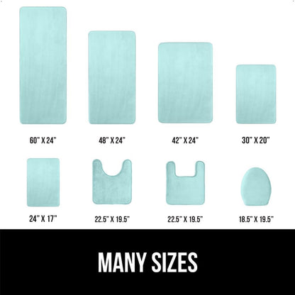 GORILLA GRIP Memory Foam Bath Mat, Soft Absorbent Velvet Bathroom Mats, Durable Dots on Underside, Machine Washable Bathmat, Carpet Rug Room Decor for Shower Tub Floor RV, 30x20 Rugs, Seablue