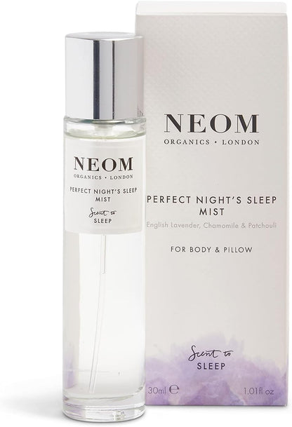Neom - Lavender & Chamomile Mist for Body & Pillow, 1 Fl Oz | Perfect Night's Sleep Range | Essential Oils | Pillow Mist