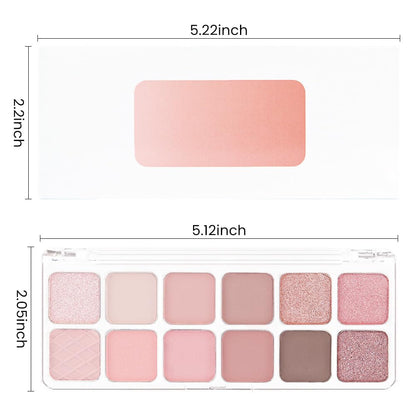 AMY'S DIARY 12Color Light Pink Purple Eyeshadow Palette, Long-Lasting, and Highly Pigmented. Elevate Your Eye Makeup– Unleash Your Unique Style (07#)