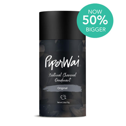 PiperWai Natural Deodorant w/Activated Charcoal | Odor Protection, Vegan, Aluminum Free, Shark Tank Product for Women & Men | Great for Travel, & Gifts | 2.6 oz (75g) Original Scented Stick