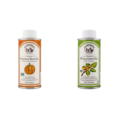 La Tourangelle Toasted Pumpkin Seed Oil and Roasted Pistachio Oil Bundle | Nutty Flavored Oils for Cooking, Baking, Salads, 8.45 fl oz Each