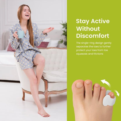 Bukihome Gel Pinky Toe Separators for Women -10 Pack Toe Spacers for Overlapping Toes, Bunions, Toe Alignment, Bunion Relief - Soft Silicone Toe Corrector for Men (Pinky Size)