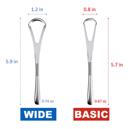 IBANCOOL Tongue Scraper – 316L Stainless Steel Tongue Cleaner with Ergonomic Design to Minimize Gag Reflex, Deep Cleaning Tool, Made in Korea (Wide type for Adults)