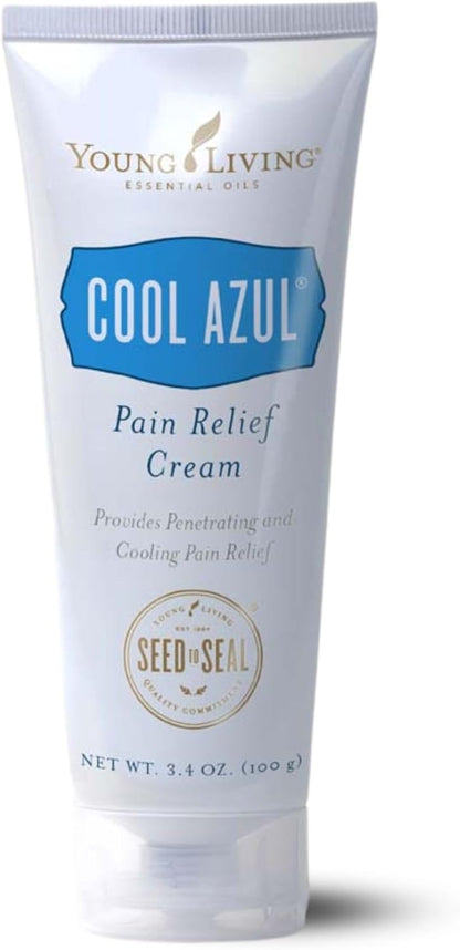 Young Living Cool Azul Pain Relief Cream - Cooling Blend of Menthol with Wintergreen and Peppermint Essential Oils - Invigorating Scent, Aloe-Infused - Methyl Salicylate - 3.4 oz