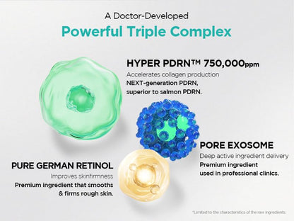 ReDRN Exosome AmpouleㅣBiome PDRN 750,000ppm + Retinol + ExosomeㅣFace Serum for Pore Tightening & FirmingㅣKorean Skin Care (0.50 fl.oz. X 2EA)