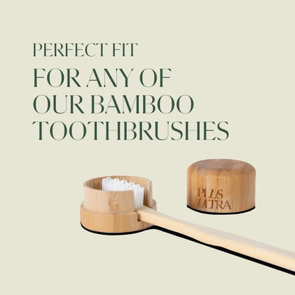 Plus Ultra Bamboo Toothbrush Cover | Made from 100% Bamboo | Biodegradable, Eco-Friendly Travel Protective Head for Fresh & Clean Storage | Fits Most Manual Toothbrushes