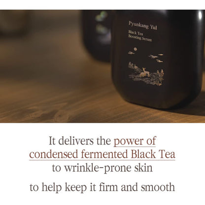 Pyunkang Yul PKY Black Tea Boosting Serum for Anti-aging, Condensed Nutrition for Fine Line Care with Kombucha, Ginseng Fruit Extract, Zero-Irritation, Korean Skincare (1.52 Fl. Oz, 45ml)