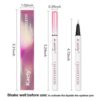 evpct Chameleon Duo Chrome Liquid Eyeliner, Iridescent Pink Glitter Metallic Shimmer Liquid Eyeliner, Multichrome Color Shift, Long Lasting Waterproof Eye Liner Eyeshadow Pencil Face Glitter Makeup