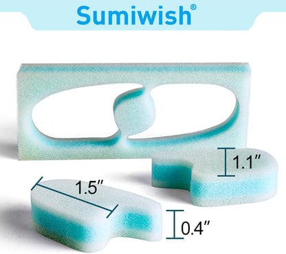 Sumiwish Foam Toe Separators, 20 Pack Breathable Toe Spacers, Reduce Friction and Relieve Corns Pain, Overlapping Toes Corrector - (Blue)
