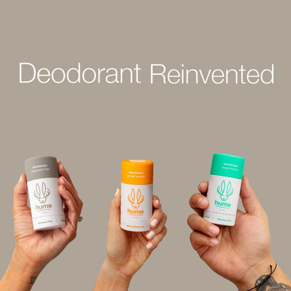 Hume Supernatural Aluminum Free Deodorant for Women & Men - Safe for Sensitive Skin - Probiotic, Plant-Based, Baking Soda Free, Aloe, & Cactus Flower, Anti Sweat, Stain & Odor - Amber Woods, 1-Pack