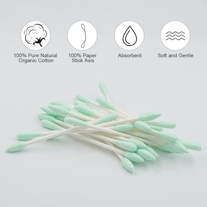 Green cotton swabs precision pointed