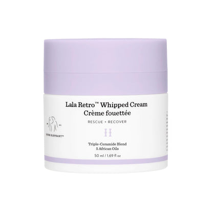 Drunk Elephant Lala Retro Whipped Cream - 50 ml/1.69 fl oz - Ceramide Moisturizer - Clean Clinical Skincare - Cruelty-Free - Dermatologist-Tested - Includes D-Bronzi Deluxe Sample (5 ml/.16 fl oz)