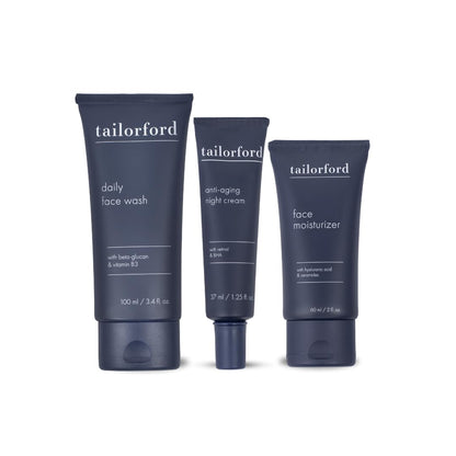 Unisex 3 Step Skin Care Routine including Face Wash, Moisturizer and Night Cream, Skin Care Set for Men and Women, Travel Size