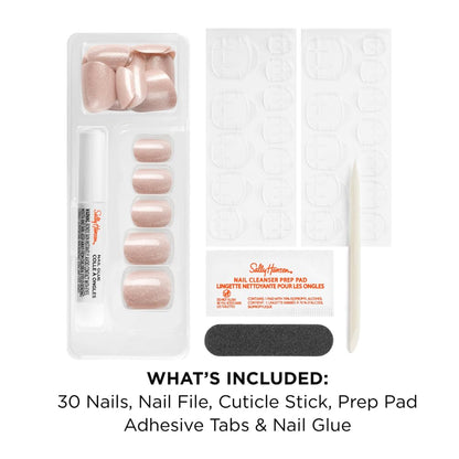 Sally Hansen Instant Cuticle Remover and Salon Effects Lost in the Frost Press On Nails Kit, Nail Care and Manicure Set