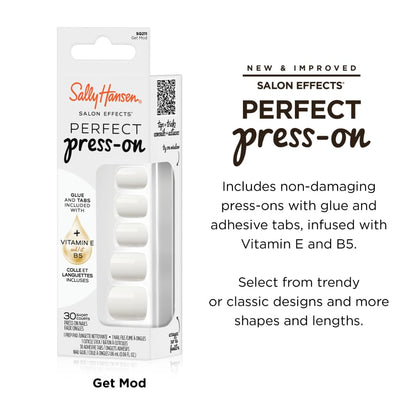 Sally Hansen Instant Cuticle Remover & Salon Effects Perfect Press-On Nails, Get Mod Design, 30 Options