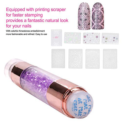 4Sets Manicure Art Stampers Silicone Stamp Pens Nail Stamping Plates Double Ended W/Nail Seal Plate Manicure Stamp Pen for home nail salon use