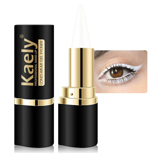 Kaely White Gel Eyeliner Pencil,Waterproof Smudge Proof Eye Liner Pen,Cat Eye Goth Halloween Makeup,Eye Black Face Paint Lipstick Crayon,Color Colorful Eyeliner Eyeshadow Stick,05