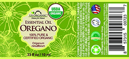 US Organic 100% Pure Oregano Essential Oil - USDA Certified Organic, Steam Distilled (10 ml)