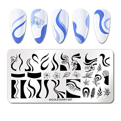 Nail stamping plates french wavy