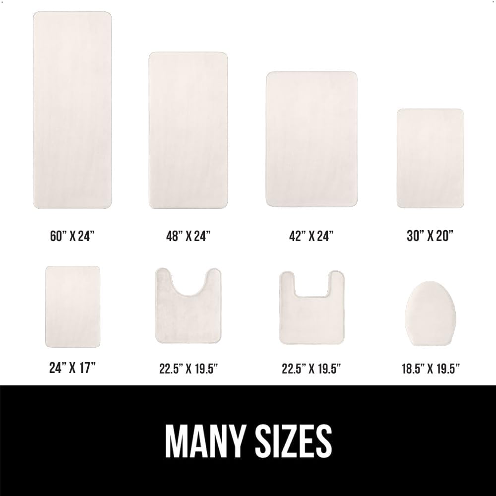 GORILLA GRIP Memory Foam Bath Mat, Soft Absorbent Velvet Bathroom Mats, Durable Dots on Underside, Machine Washable Bathmat, Carpet Rug Room Decor for Shower Tub Floor RV, 48x24 Rugs, Cream