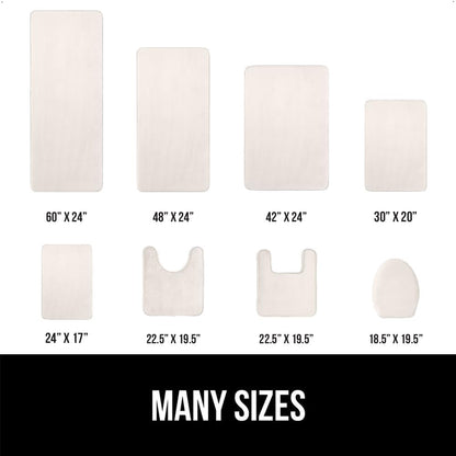 GORILLA GRIP Memory Foam Bath Mat, Soft Absorbent Velvet Bathroom Mats, Durable Dots on Underside, Machine Washable Bathmat, Carpet Rug Room Decor for Shower Tub Floor RV, 48x24 Rugs, Cream