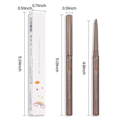 Kaely 1.5mm Light Brown Eyeliner Pencil, Gel Eye Liner Waterproof Smudge Proof, Long Lasting 16 Hour Wear, Vegan & Cruelty Free, 03