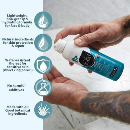 All Good Sport Sunscreen Spray - UVA/UVB Broad Spectrum SPF 30 - Water Resistant, Coral Reef Friendly - Zinc, Calendula, Aloe (6 oz)(2-Pack)